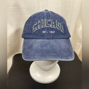 Chicago Embroidered Adjustable Baseball Cap Distressed Blue